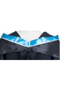 訂印香港理工大學文學學士畢業袍 黑色方形畢業帽 藍色肩帶披肩 學士畢業袍製服公司DA226